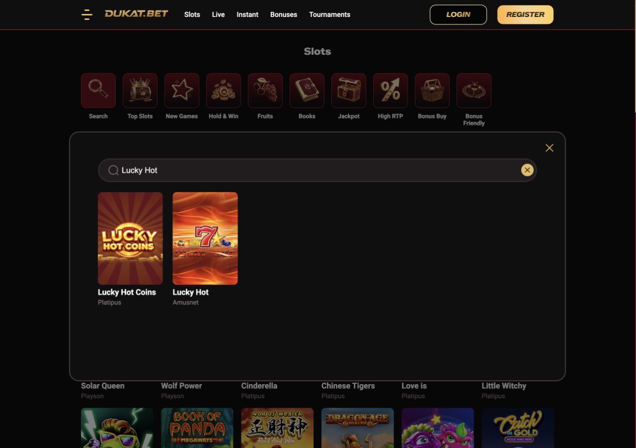 Lucky Hot · Dukat.bet English search
