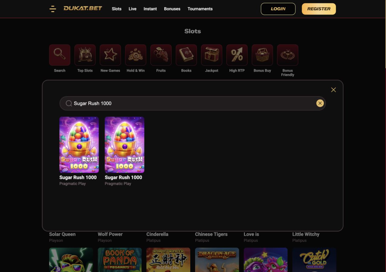 Sugar Rush 1000 · Dukat.bet English search
