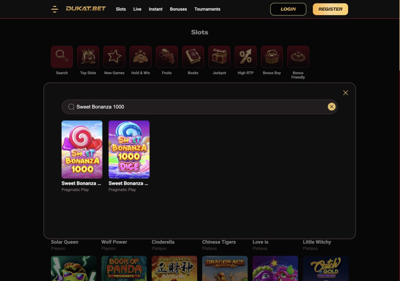 Sweet Bonanza 1000 · Dukat.bet English search